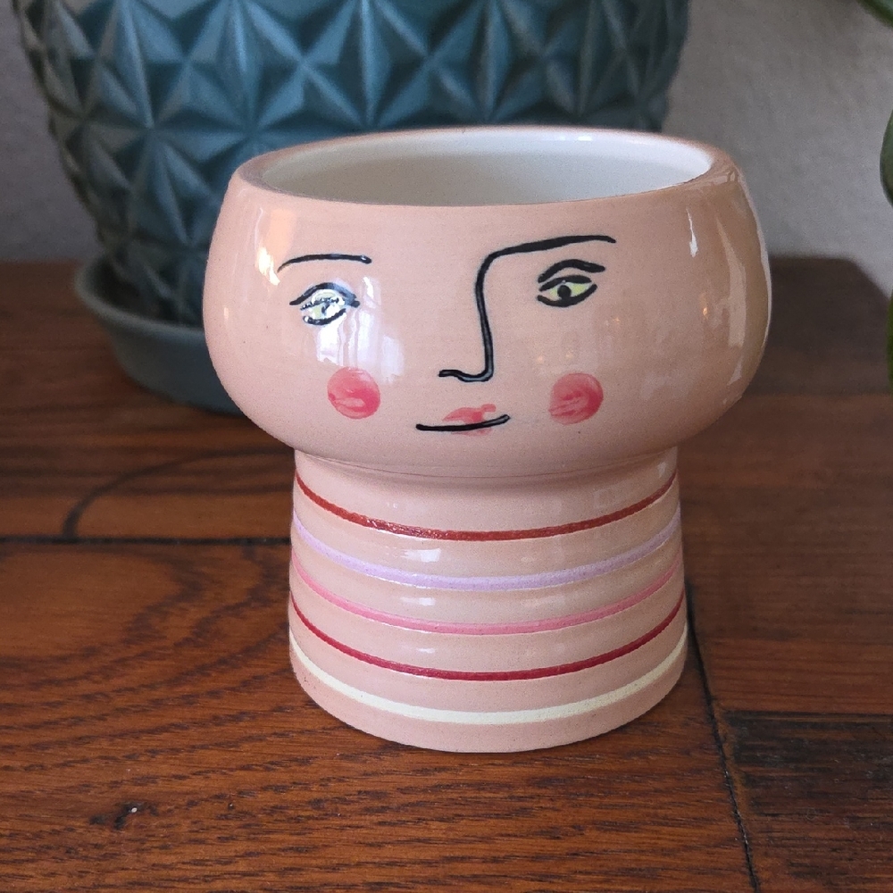 Opalhouse Ceramic Face Planter - Peach and Pink